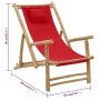 Strandkorb aus Bambus und rotem Segeltuch von vidaXL, Gartenstühle - Ref: Foro24-318597, Preis: 51,20 €, Rabatt: %