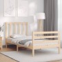 Estructura de cama con cabecero madera maciza 90x200 cm de vidaXL, Camas y somieres - Ref: Foro24-3193841, Precio: 88,06 €, D...