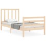 Estructura de cama con cabecero madera maciza 90x200 cm de vidaXL, Camas y somieres - Ref: Foro24-3193841, Precio: 88,06 €, D...