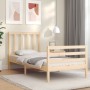 Estructura de cama con cabecero madera maciza 90x200 cm de vidaXL, Camas y somieres - Ref: Foro24-3193841, Precio: 88,06 €, D...