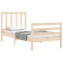 Estructura de cama con cabecero madera maciza 90x200 cm de vidaXL, Camas y somieres - Ref: Foro24-3193841, Precio: 88,06 €, D...