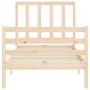 Estructura de cama con cabecero madera maciza 90x200 cm de vidaXL, Camas y somieres - Ref: Foro24-3193841, Precio: 88,06 €, D...
