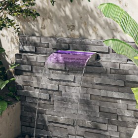 Fuente cascada con LED RGB acero inoxidable 45 cm de vidaXL, Fuentes y cascadas - Ref: Foro24-151409, Precio: 132,11 €, Descu...