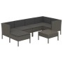 Set de muebles de jardín 7 pzas y cojines ratán sintético gris de vidaXL, Conjuntos de jardín - Ref: Foro24-3094410, Precio: ...