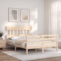 Estructura de cama con cabecero madera maciza 140x200 cm de vidaXL, Camas y somieres - Ref: Foro24-3195156, Precio: 120,23 €,...