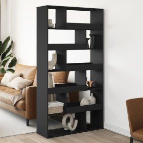 Separador de ambientes madera ingeniería negro 100x33x187,5 cm en Librerías y estanterías | Comprar online en Foru.es