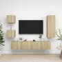 Set muebles de salón TV 5 pzas madera ingeniería roble Sonoma de vidaXL, Muebles TV - Ref: Foro24-3079011, Precio: 166,44 €, ...