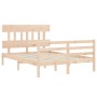 Estructura de cama con cabecero madera maciza 140x200 cm de vidaXL, Camas y somieres - Ref: Foro24-3195156, Precio: 120,23 €,...