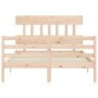 Estructura de cama con cabecero madera maciza 140x200 cm de vidaXL, Camas y somieres - Ref: Foro24-3195156, Precio: 120,23 €,...
