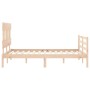 Estructura de cama con cabecero madera maciza 140x200 cm de vidaXL, Camas y somieres - Ref: Foro24-3195156, Precio: 120,23 €,...