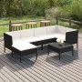 Set muebles de jardín 7 pzas y cojines ratán sintético negro de vidaXL, Conjuntos de jardín - Ref: Foro24-3094408, Precio: 59...