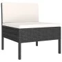 Set muebles de jardín 7 pzas y cojines ratán sintético negro de vidaXL, Conjuntos de jardín - Ref: Foro24-3094408, Precio: 59...
