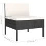 Set muebles de jardín 7 pzas y cojines ratán sintético negro de vidaXL, Conjuntos de jardín - Ref: Foro24-3094408, Precio: 59...