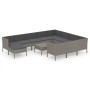 Set de muebles de jardín 12 pzas y cojines ratán sintético gris de vidaXL, Conjuntos de jardín - Ref: Foro24-3094514, Precio:...