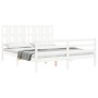 Estructura de cama con cabecero madera maciza blanco 160x200 cm de vidaXL, Camas y somieres - Ref: Foro24-3194127, Precio: 15...