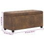 Otomana de almacenaje de piel de ante sintética marrón 87,5 cm en Bancos para recibidores y almacenamiento | Comprar online en F