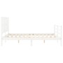 Estructura de cama con cabecero madera maciza blanco 160x200 cm de vidaXL, Camas y somieres - Ref: Foro24-3194127, Precio: 15...