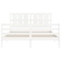 Estructura de cama con cabecero madera maciza blanco 160x200 cm de vidaXL, Camas y somieres - Ref: Foro24-3194127, Precio: 15...