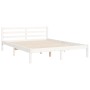 Estructura de cama con cabecero madera maciza blanco 160x200 cm de vidaXL, Camas y somieres - Ref: Foro24-3194127, Precio: 15...