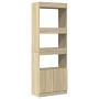 Aparador alto madera de ingeniería roble Sonoma 63x33x180 cm en Librerías y estanterías | Comprar online en Foru.es