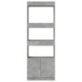 Aparador alto madera de ingeniería gris hormigón 63x33x180 cm en Librerías y estanterías | Comprar online en Foru.es
