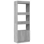 Aparador alto madera de ingeniería gris Sonoma 63x33x180 cm en Librerías y estanterías | Comprar online en Foru.es