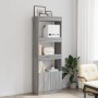 Aparador alto madera de ingeniería gris Sonoma 63x33x180 cm en Librerías y estanterías | Comprar online en Foru.es