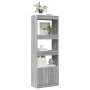 Aparador alto madera de ingeniería gris Sonoma 63x33x180 cm en Librerías y estanterías | Comprar online en Foru.es