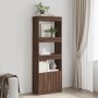 Aparador alto madera de ingeniería roble marrón 63x33x180 cm en Librerías y estanterías | Comprar online en Foru.es