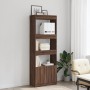 Aparador alto madera de ingeniería roble marrón 63x33x180 cm en Librerías y estanterías | Comprar online en Foru.es