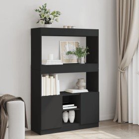 Aparador alto madera de ingeniería negro 92x33x140 cm en Librerías y estanterías | Comprar online en Foru.es