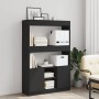 Aparador alto madera de ingeniería negro 92x33x140 cm en Librerías y estanterías | Comprar online en Foru.es