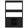 Aparador alto madera de ingeniería negro 92x33x140 cm en Librerías y estanterías | Comprar online en Foru.es