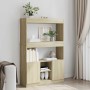 Aparador alto madera de ingeniería roble Sonoma 92x33x140 cm en Librerías y estanterías | Comprar online en Foru.es