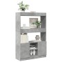 Aparador alto madera de ingeniería gris hormigón 92x33x140 cm en Librerías y estanterías | Comprar online en Foru.es