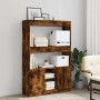 Aparador alto madera de ingeniería roble ahumado 92x33x140 cm en Librerías y estanterías | Comprar online en Foru.es