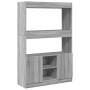Aparador alto madera de ingeniería gris Sonoma 92x33x140 cm en Librerías y estanterías | Comprar online en Foru.es
