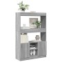 Aparador alto madera de ingeniería gris Sonoma 92x33x140 cm en Librerías y estanterías | Comprar online en Foru.es