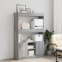 Aparador alto madera de ingeniería gris Sonoma 92x33x140 cm en Librerías y estanterías | Comprar online en Foru.es