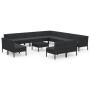 Set de muebles de jardín 14 pzas cojines ratán sintético negro de vidaXL, Conjuntos de jardín - Ref: Foro24-3094489, Precio: ...
