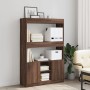 Aparador alto madera de ingeniería roble marrón 92x33x140 cm en Librerías y estanterías | Comprar online en Foru.es