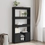 Aparador alto madera de ingeniería negro 92x33x180 cm en Librerías y estanterías | Comprar online en Foru.es