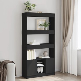 Aparador alto madera de ingeniería negro 92x33x180 cm en Librerías y estanterías | Comprar online en Foru.es