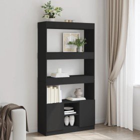 Aparador alto madera de ingeniería negro 92x33x180 cm en Librerías y estanterías | Comprar online en Foru.es