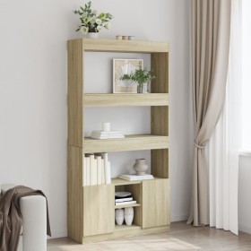 Aparador alto madera de ingeniería roble Sonoma 92x33x180 cm en Librerías y estanterías | Comprar online en Foru.es