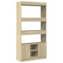 Aparador alto madera de ingeniería roble Sonoma 92x33x180 cm en Librerías y estanterías | Comprar online en Foru.es