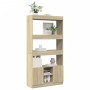 Aparador alto madera de ingeniería roble Sonoma 92x33x180 cm en Librerías y estanterías | Comprar online en Foru.es