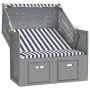 Silla playa Strandkorb con dosel ratán PE y madera azul blanco de vidaXL, Tumbonas - Ref: Foro24-318651, Precio: 268,51 €, De...