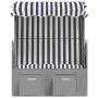 Silla playa Strandkorb con dosel ratán PE y madera azul blanco de vidaXL, Tumbonas - Ref: Foro24-318651, Precio: 268,51 €, De...