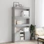 Aparador alto madera de ingeniería gris hormigón 92x33x180 cm en Librerías y estanterías | Comprar online en Foru.es